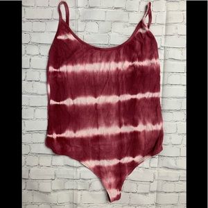 Dark pink tye dye body suit